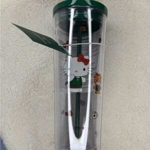 Starbucks Hello Kitty Clear Tumbler with Green Lid